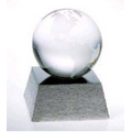 Clear Ocean Globe with Brushed Aluminum Base